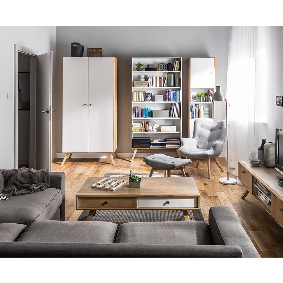 Armoire 2 portes Vox Nature Blanc - vue 3