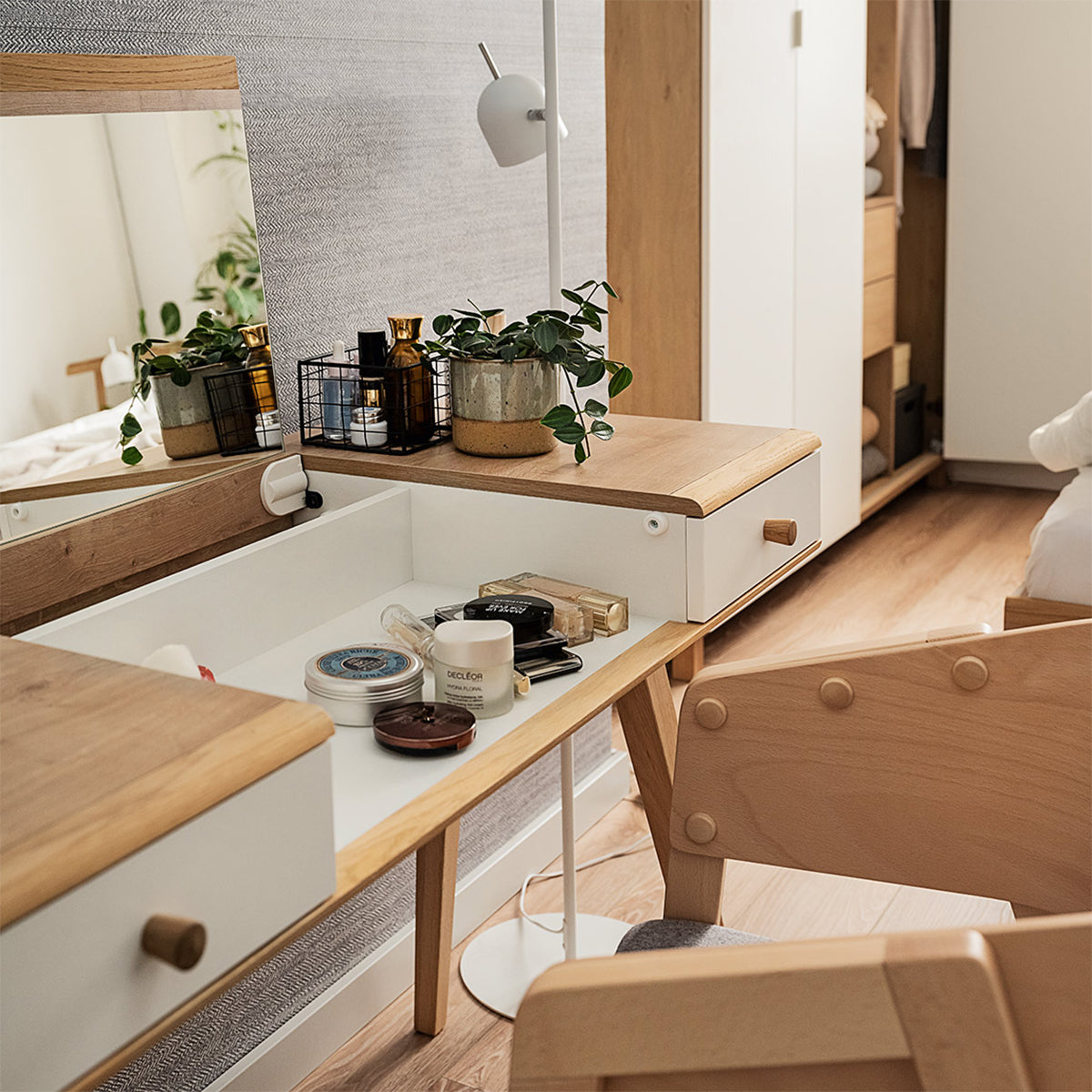 Coiffeuse bureau avec miroir Vox Nature Blanc - vue 4