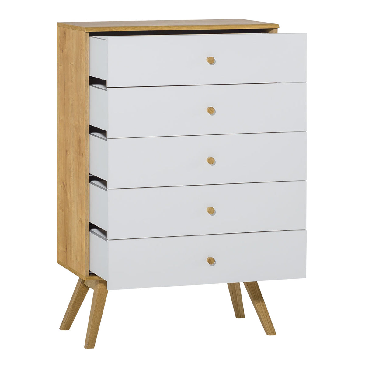 Commode 5 tiroirs Vox Nature Blanc - vue 2