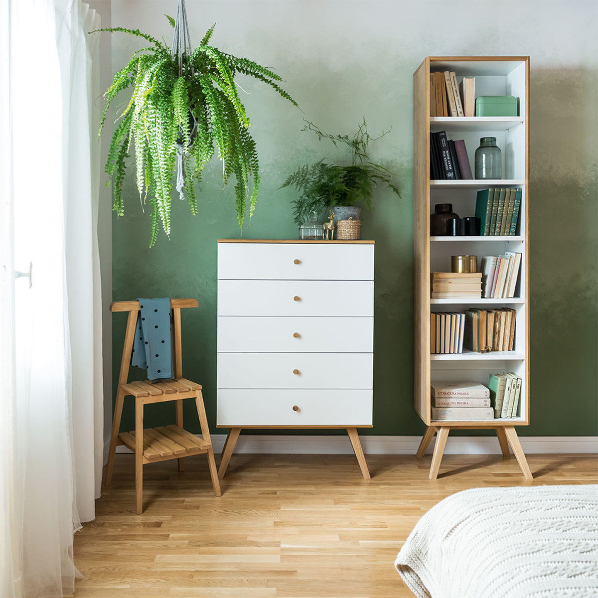 Commode 5 tiroirs Vox Nature Blanc - vue 3