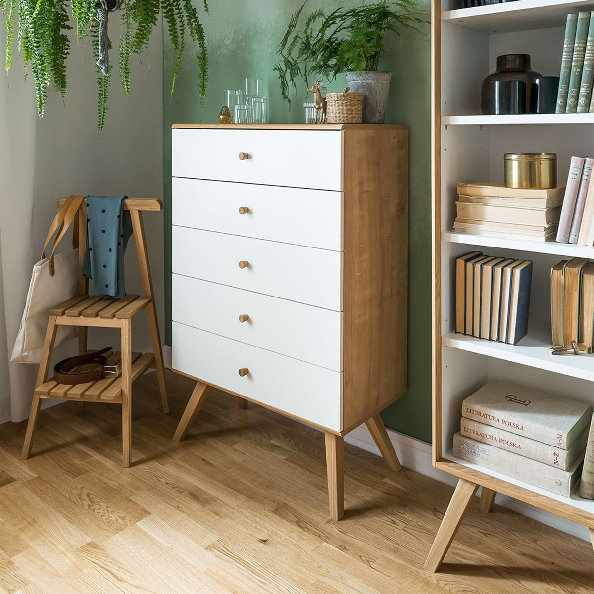 Commode 5 tiroirs Vox Nature Blanc - vue 4