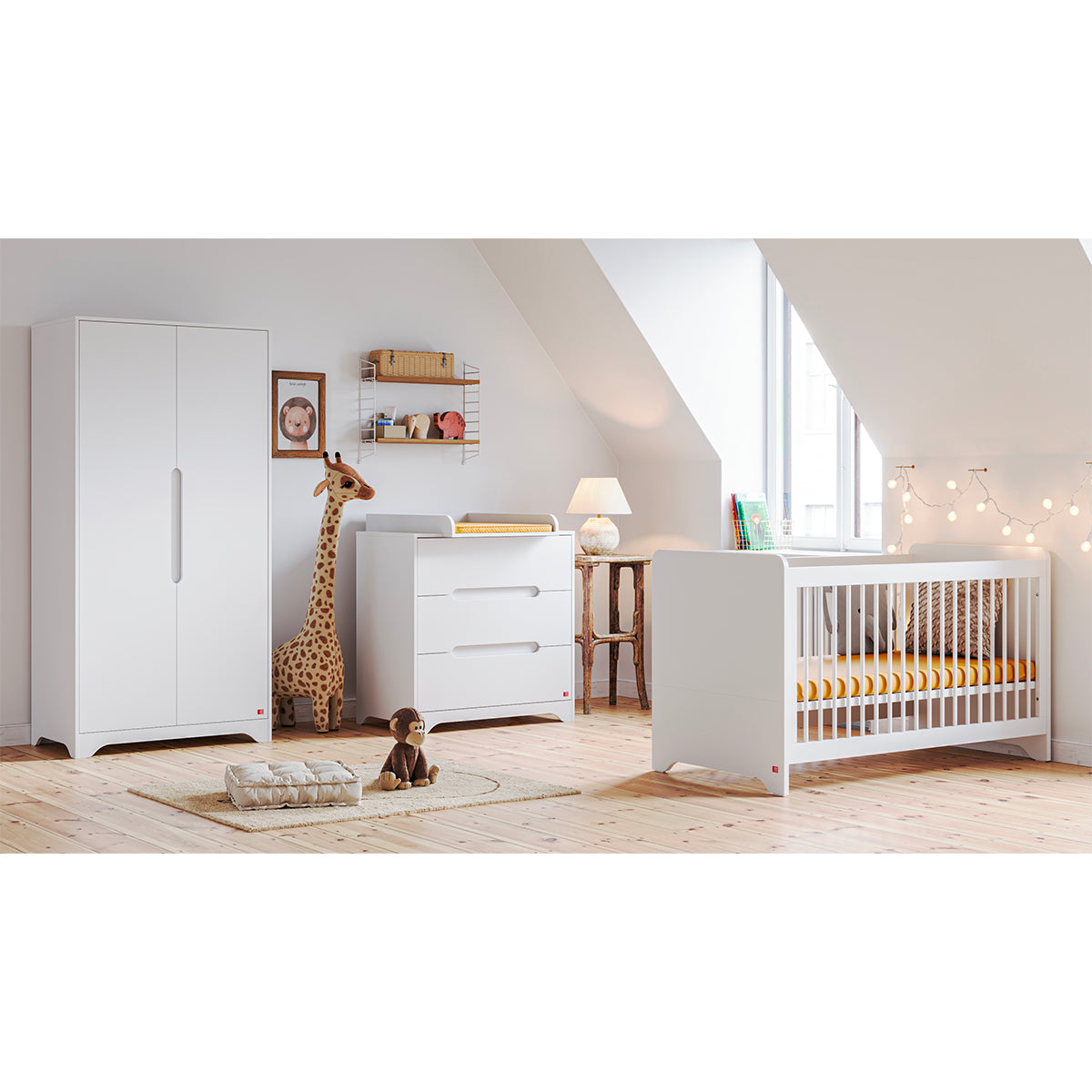 Lit bébé 60x120 et armoire 2 portes Vox Ova Blanc - vue 5