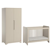 Lit bébé 60x120 et armoire 2 portes Vox Ova Beige