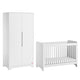 Lit bébé 60x120 et armoire 2 portes Vox Ova Blanc
