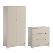 Commode 3 tiroirs et armoire 2 portes Vox Ova Beige