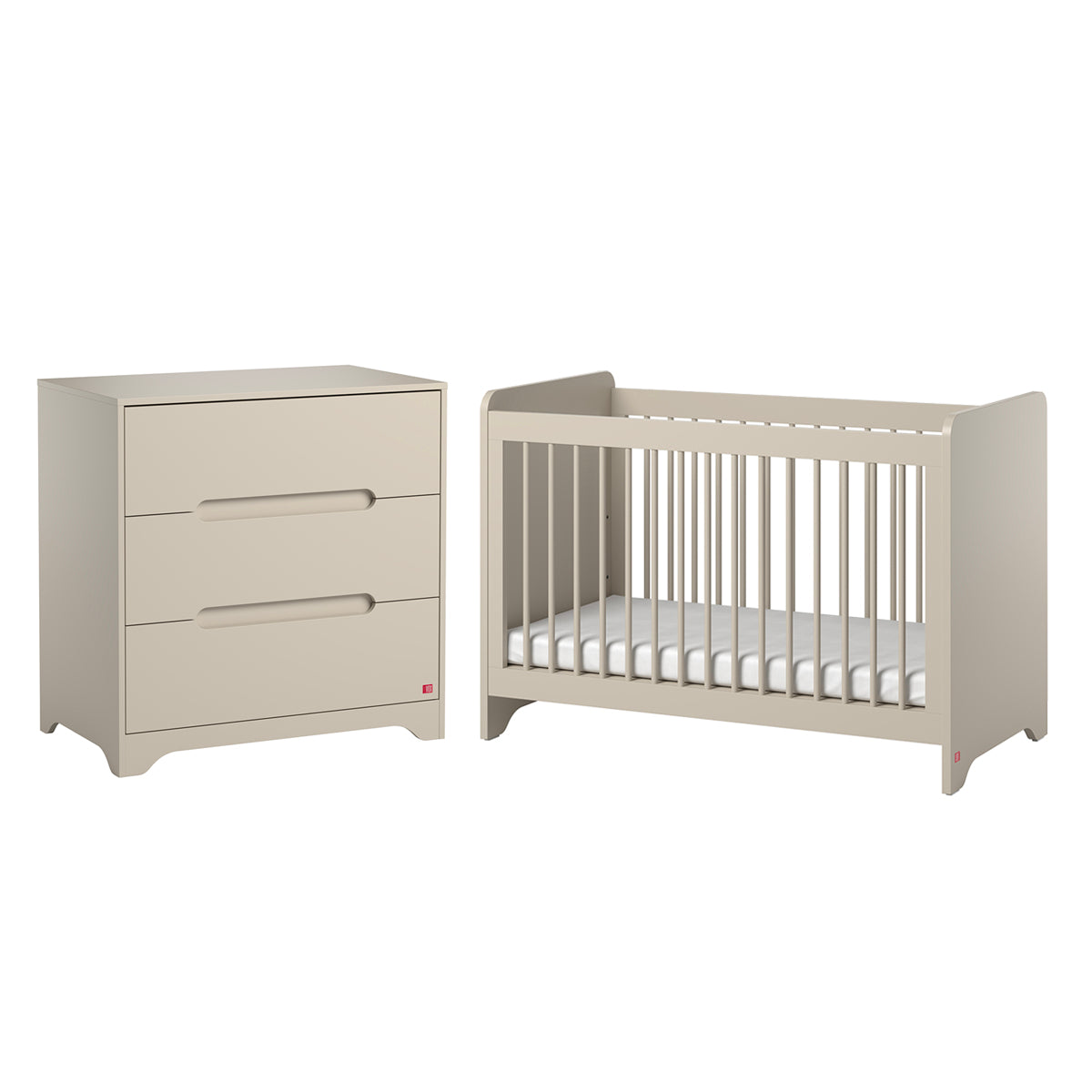 Lit bébé 60x120 et commode 3 tiroirs Vox Ova Beige