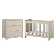 Lit bébé 60x120 et commode 3 tiroirs Vox Ova Beige