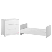 Lit évolutif 70x140 et commode 3 tiroirs Vox Ova Blanc