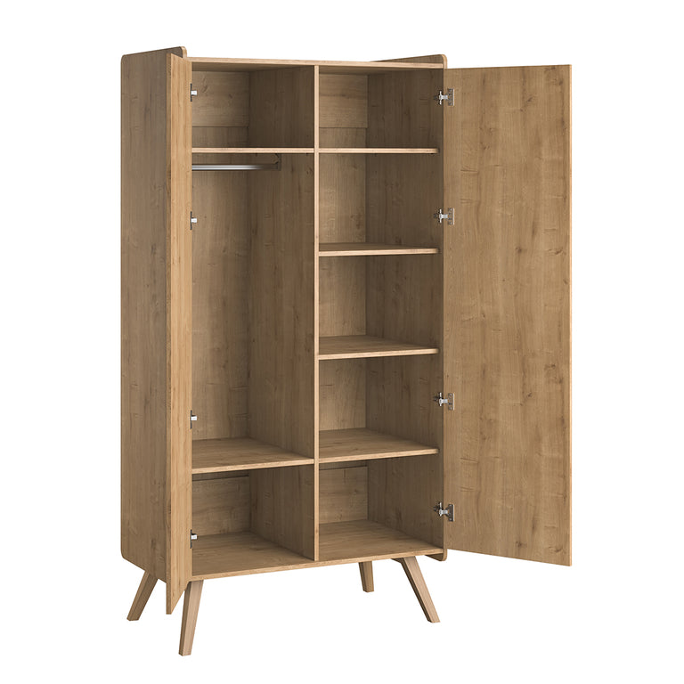 Commode 3 tiroirs et armoire 2 portes Vox Vintage Bois Blanc - vue 4