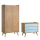 Commode 3 tiroirs et armoire 2 portes Vox Vintage Bois Bleu