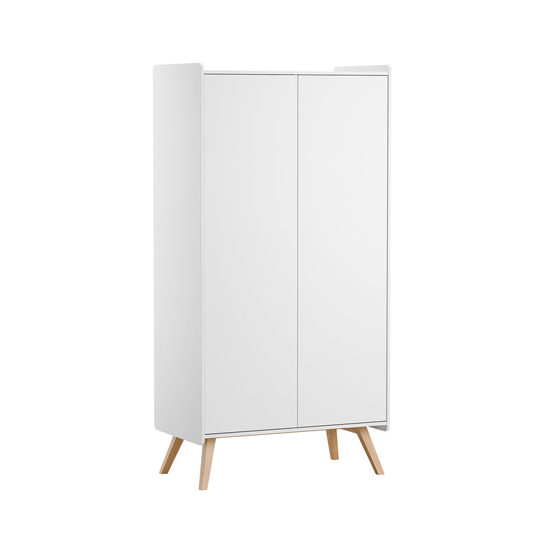 Lit bébé 60x120 et armoire 2 portes Vox Vintage Blanc et Bois - vue 3