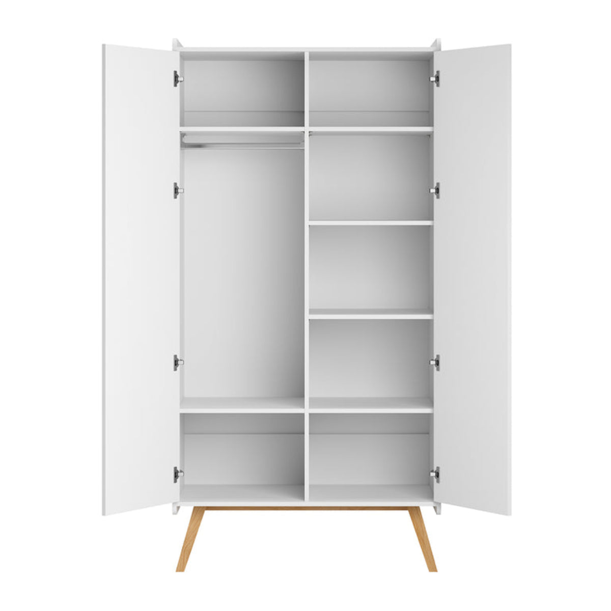 Armoire 2 portes Vox Vintage Blanc et Bois - vue 2
