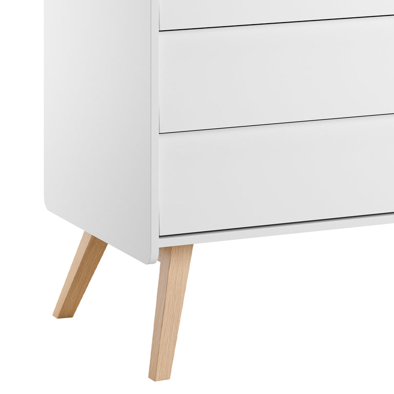 Commode 3 tiroirs Vox Vintage Blanc et Bois - vue 2