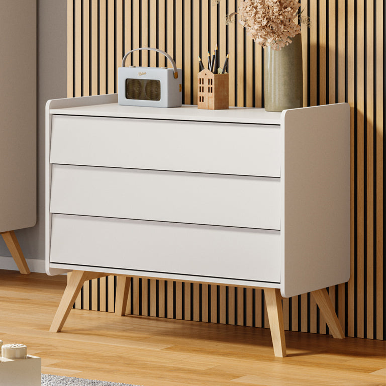Commode 3 tiroirs Vox Vintage Blanc et Bois - vue 3