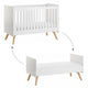 Lit évolutif 70x140 sommier inclus Vox Vintage Blanc et Bois