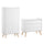 Commode 3 tiroirs et armoire 2 portes Vox Vintage Blanc et Bois