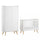 Lit bébé 60x120 et armoire 2 portes Vox Vintage Blanc et Bois
