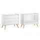 Lit bébé 60x120 et commode 3 tiroirs Vox Vintage Blanc et Bois