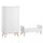 Lit évolutif 70x140 et armoire 2 portes Vox Vintage Blanc et Bois
