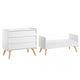 Lit évolutif 70x140 et commode 3 tiroirs Vox Vintage Blanc et Bois