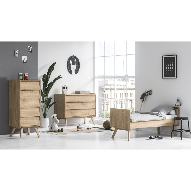 Chambre complète lit bébé évolutif - commode à langer - chiffonnier Vox Vintage Bois