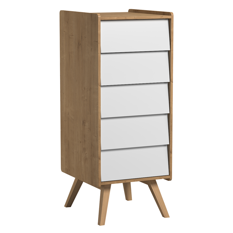 Chambre complète lit bébé - commode à langer - chiffonnier Vox Vintage Bois Blanc - vue 7