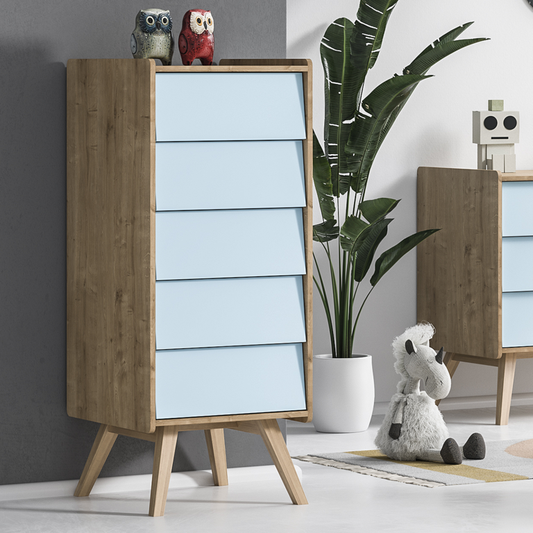 Chiffonnier Vox Vintage Bois Bleu - vue 3