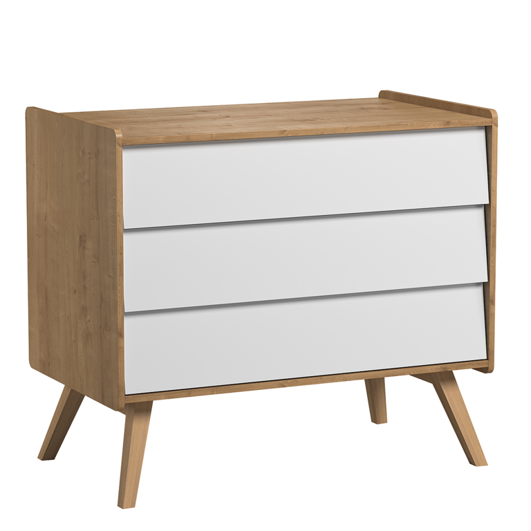 Chambre complète lit bébé - commode à langer - chiffonnier Vox Vintage Bois Blanc - vue 4