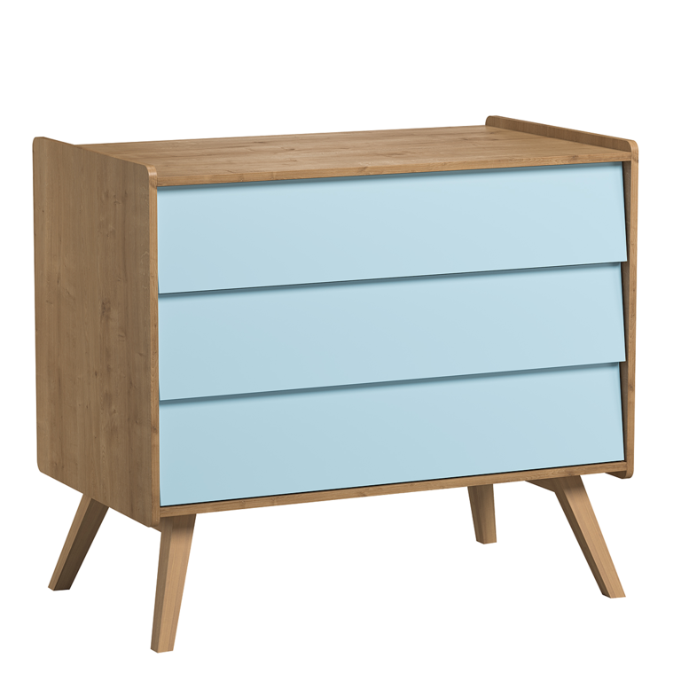 Lit bébé évolutif et Commode à langer Vox Vintage Bois Bleu - vue 3