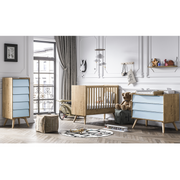 Chambre complète lit bébé - commode à langer - chiffonnier Vox Vintage Bois Bleu