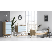Chambre complète lit bébé évolutif - commode à langer - chiffonnier Vox Vintage Bois Bleu