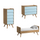 Chambre complète lit bébé évolutif - commode à langer - chiffonnier Vox Vintage Bois Bleu