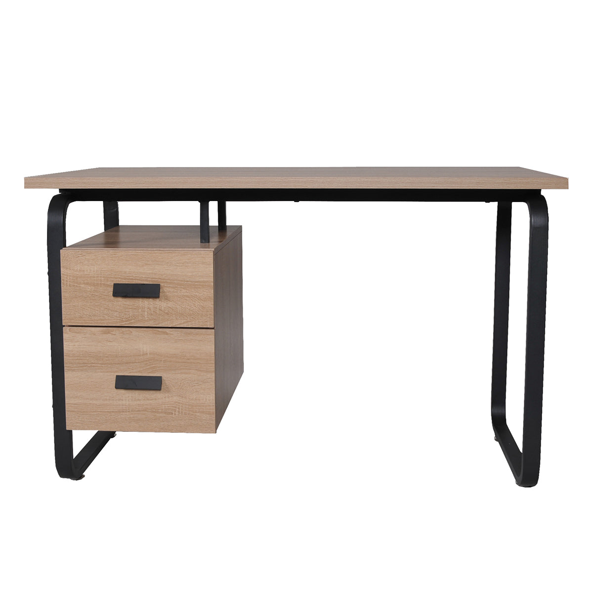 Bureau 2 tiroirs Austin Bois blanchi et Noir - vue 3