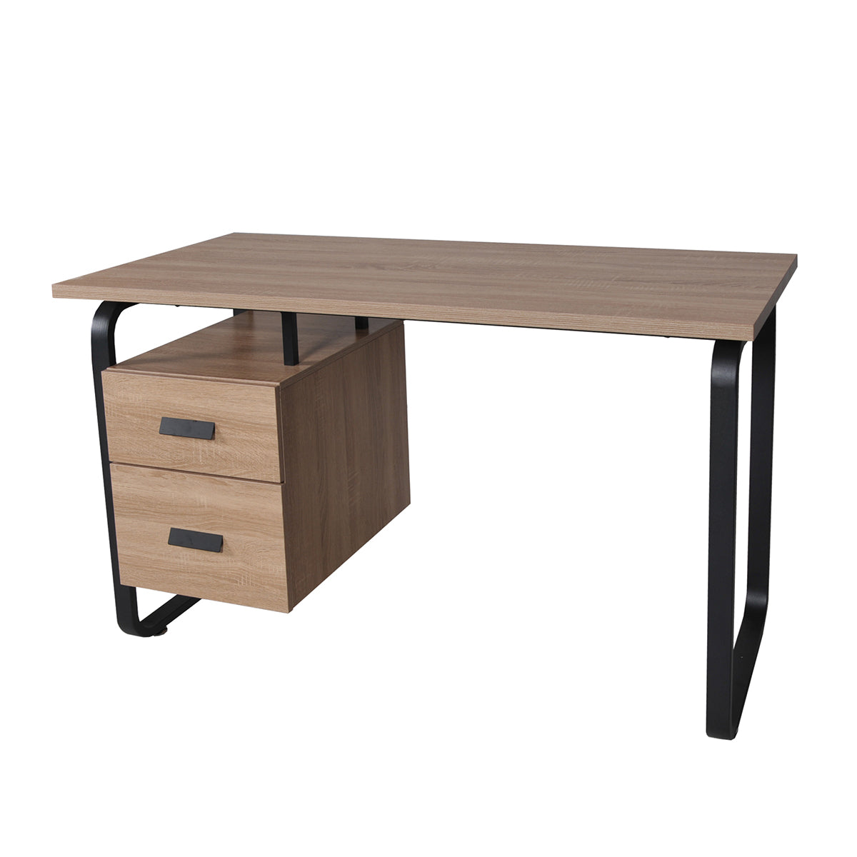 Bureau 2 tiroirs Austin Bois blanchi et Noir - vue 2