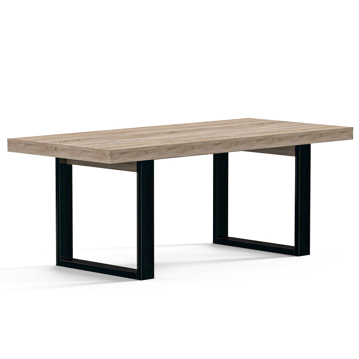 Table à manger 8 places Ayden Bois blanchi et Noir - vue 2