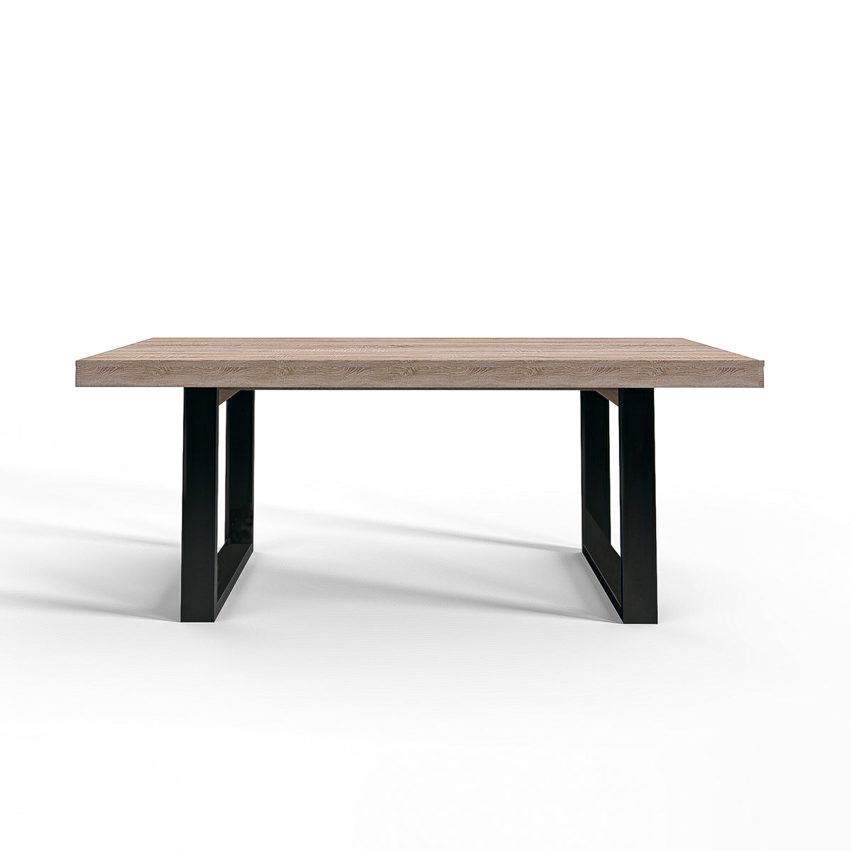 Table à manger 8 places Ayden Bois blanchi et Noir - vue 3
