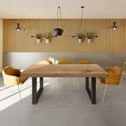 Table à manger 8 places Ayden Bois blanchi et Noir