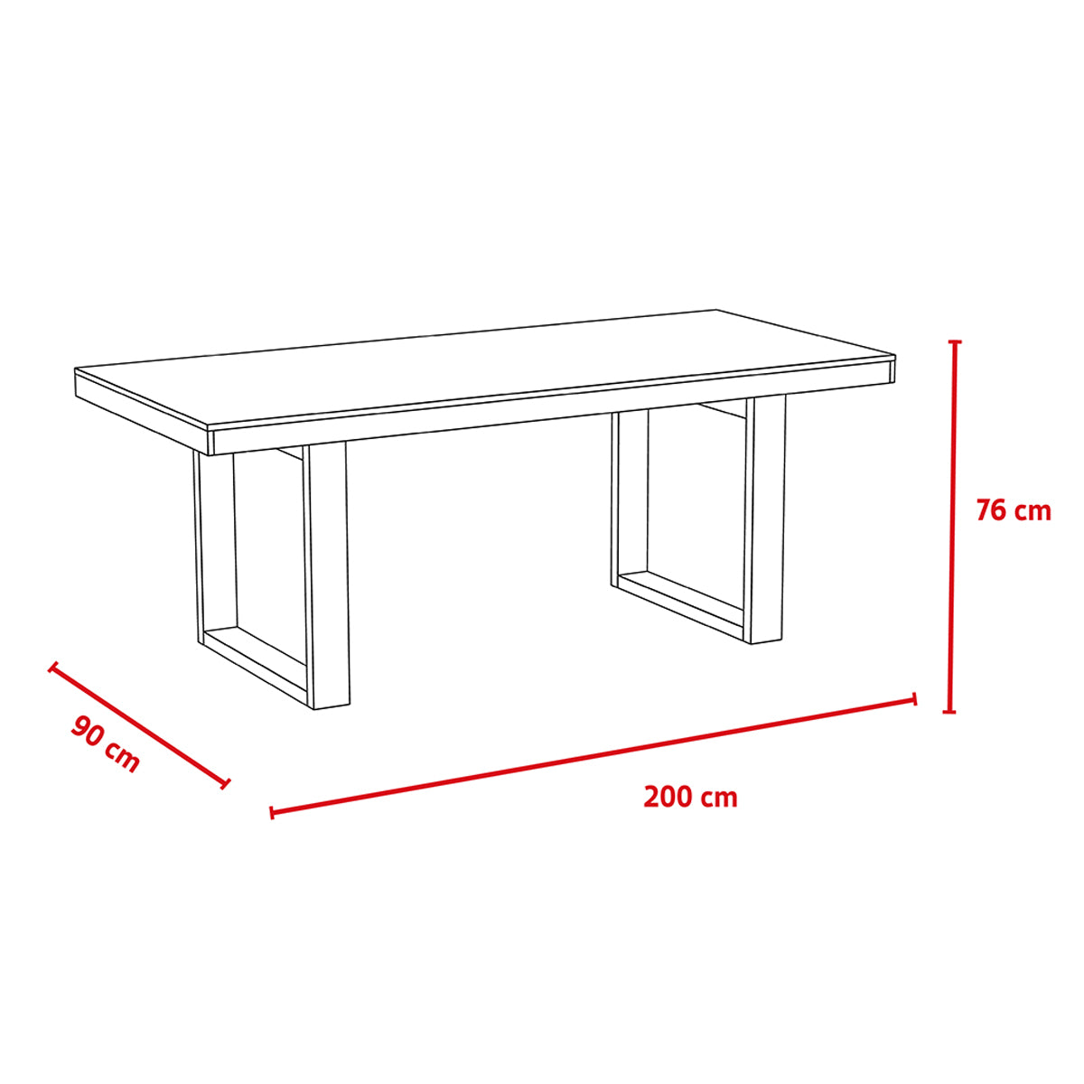 Table à manger 8 places Ayden Bois blanchi et Noir - vue 4