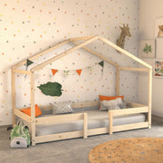 Lit cabane 90x190 sommier inclus Célia Bois