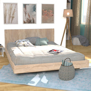 Lit 160x200 sommier inclus Cora Bois blanchi