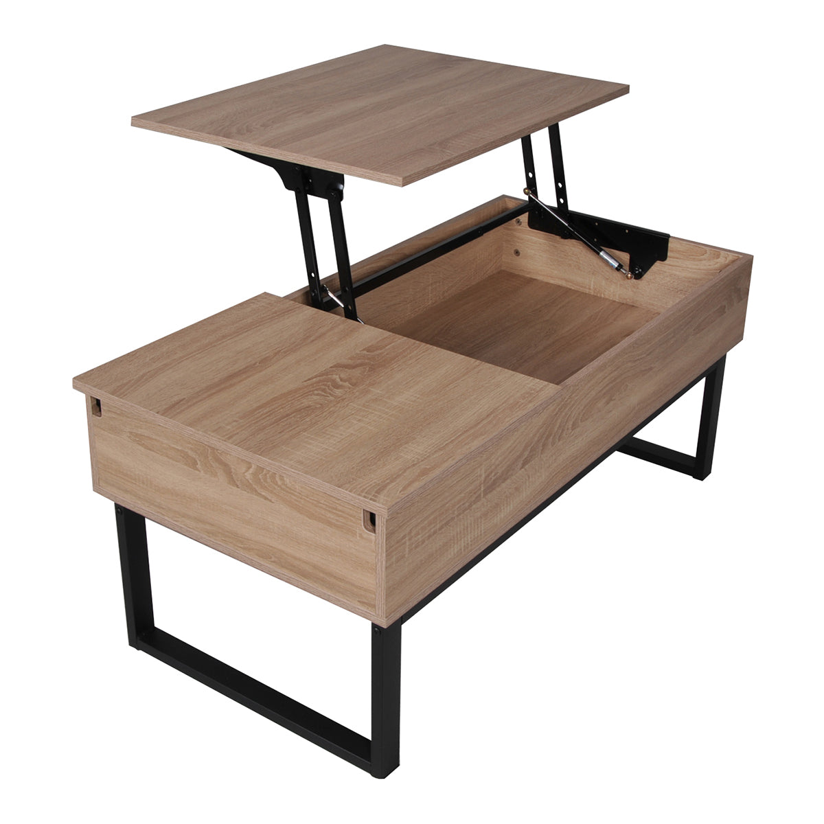 Table basse avec plateau relevable Gena Bois et Noir - vue 3