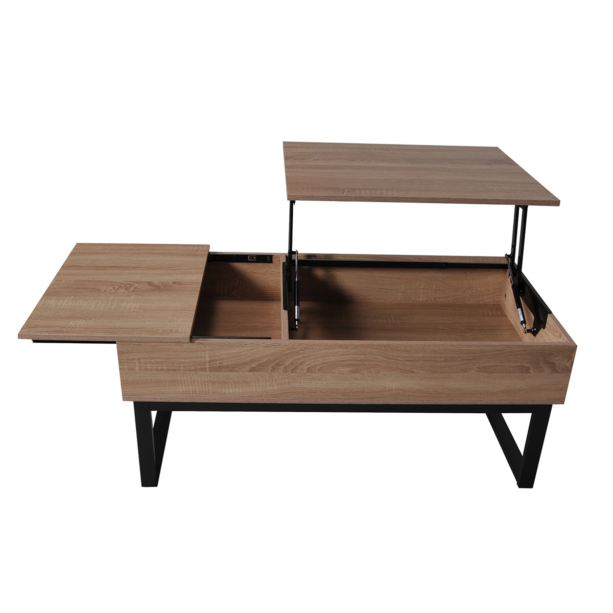 Table basse avec plateau relevable Gena Bois et Noir - vue 4