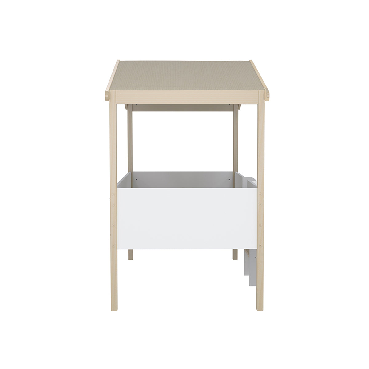 Lit cabane mi-hauteur 90x190 sommier inclus Kayla Bois et Blanc - vue 3