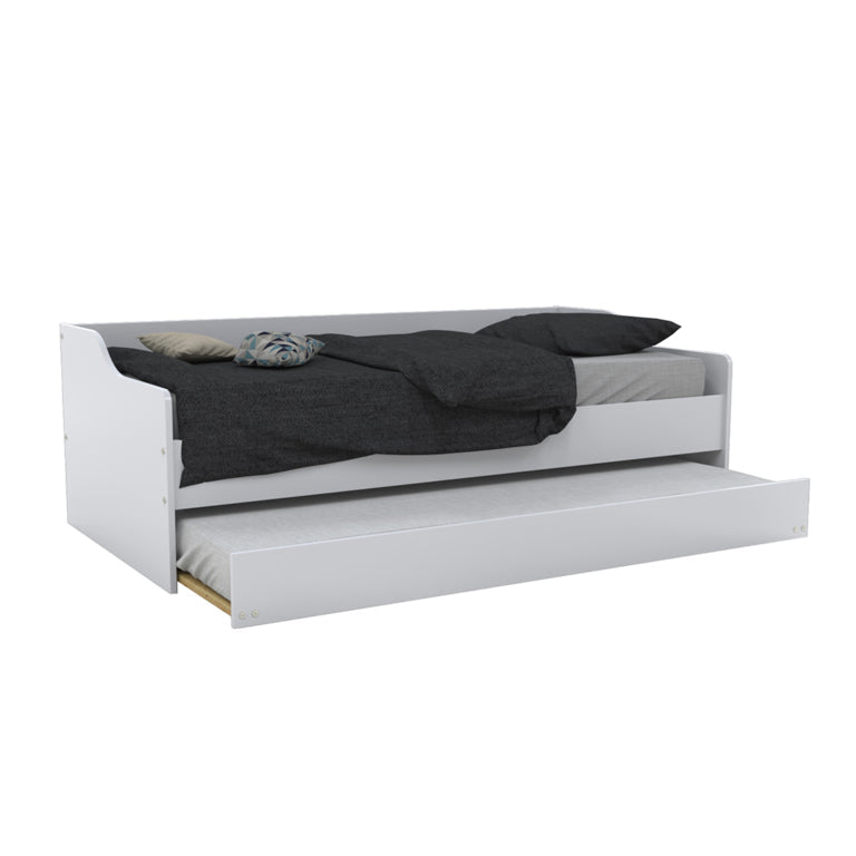 Lit gigogne - 2 sommiers - 1 tiroir-lit 90x190 Weber Industries Sweet - Blanc - vue 2