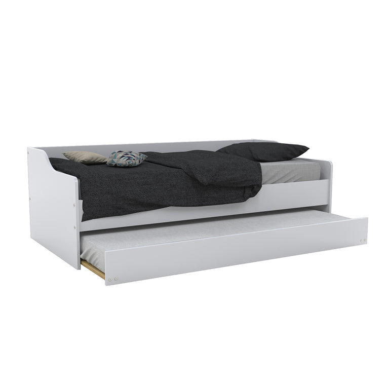 Lit gigogne - 2 sommiers - 1 tiroir-lit 90x200 Weber Industries Sweet - Blanc - vue 2