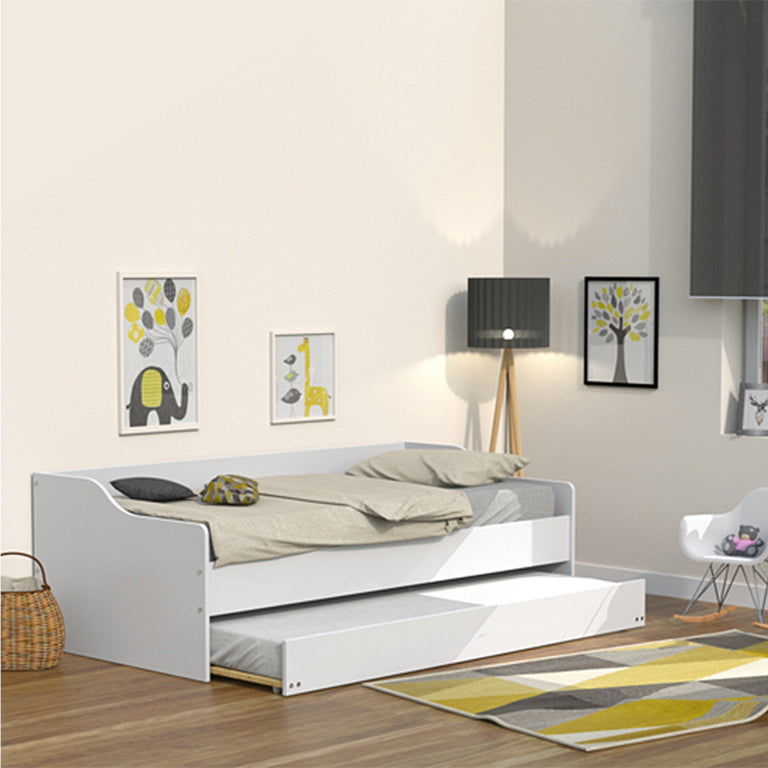 Lit gigogne - 2 sommiers - 1 tiroir-lit 90x190 Weber Industries Sweet - Blanc