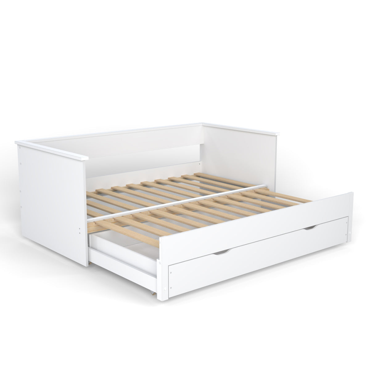 Lit banquette extensible 80x200 tiroir et sommiers inclus Alice Blanc - vue 2