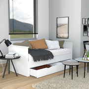 Lit banquette extensible 80x200 tiroir et sommiers inclus Alice Blanc