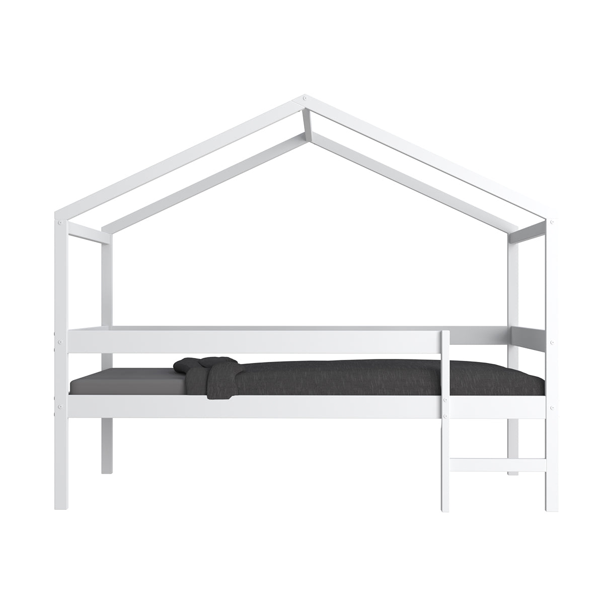 Lit cabane mi-hauteur 90x190 sommier inclus Penny Blanc - vue 3
