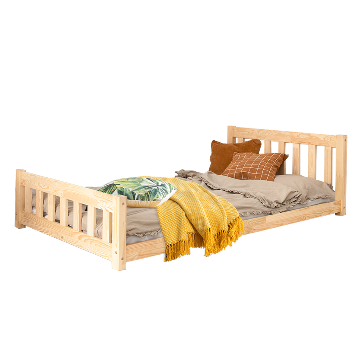 Lit 90x200 sommier inclus Adeline Bois - vue 2